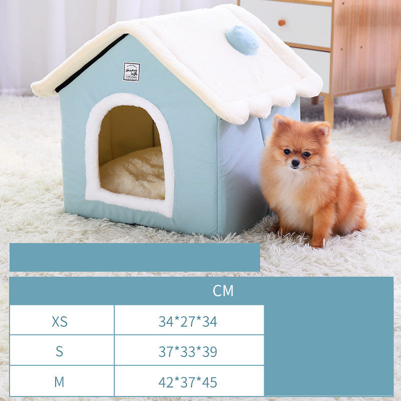 Warm Closed Dog Kennel House for Pets